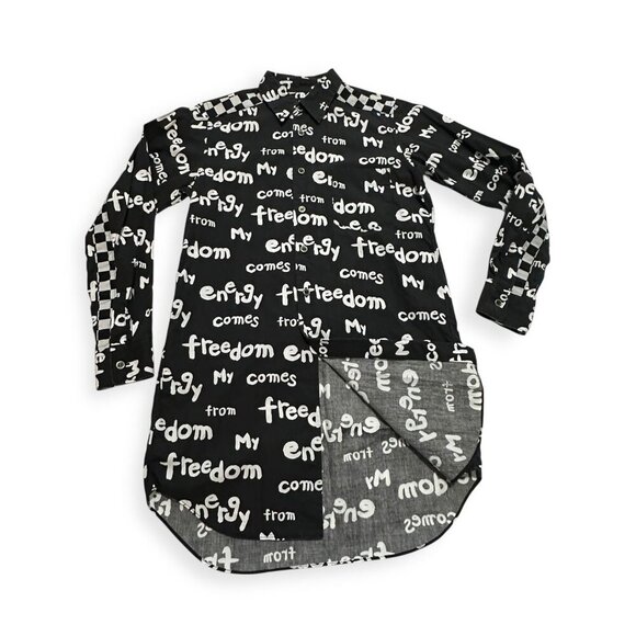 Comme des Garçons BLACK A/W2019 'My Energy Comes From Freedom' Shirt, Size XS - Picture 16 of 16